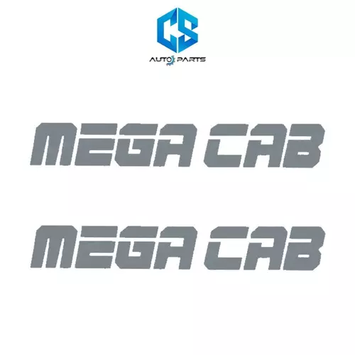 สติ๊กเกอร์ MEGA CAB (สีเทาอ่อน) - MITSUBISHI STRADA ปี95-05 (ติดข้างกระจกแคป)
