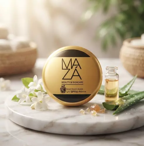 กันแดด MAZA Power Block UV (1 กระปุก) ครีมกันแดดหน้าฉ่ำ เบลอรูขุมขน ป้องกัน UVA/UVB ผิวแพ้ง่ายใช้ได้ 5g. 🧸