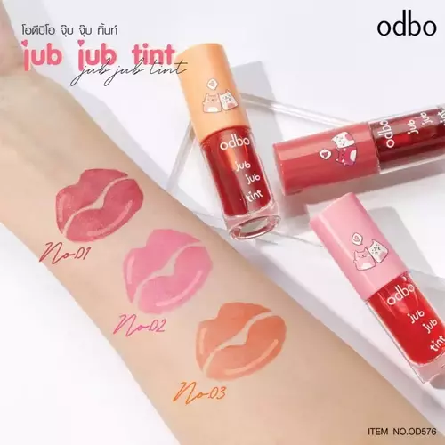 ODBO OD576 JUB JUB tint ทินน์ขนาดจิ๋ว เนื้อแมตท์ติดทน แบบจุ่มหัวฟองน้ำ ปาดง่าย ปากอิ่มสวย