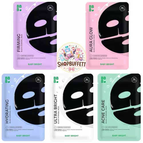 มาส์กดำไฮโดรเจล เบบี้ไบร์ท Baby Bright Black Hydrogel Mask ( 1 แผ่น ) มีให้เลือก 5 สูตร