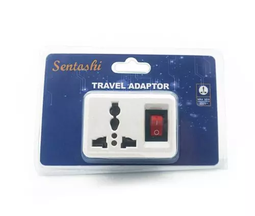 SENTOSHI​ ปลั๊ก​แปลงไฟเดี่ยว​ มีสวิตช​์​คุ​มเปิด​-ปิด​ รุ่น​ 709-1