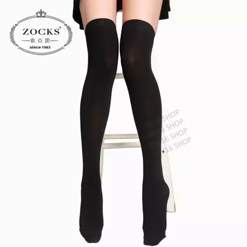ถุงเท้าสีพื้นยาวเหนือเข่า เนื้อถุงน่อง แบรนด์ZOCKS NO.4100