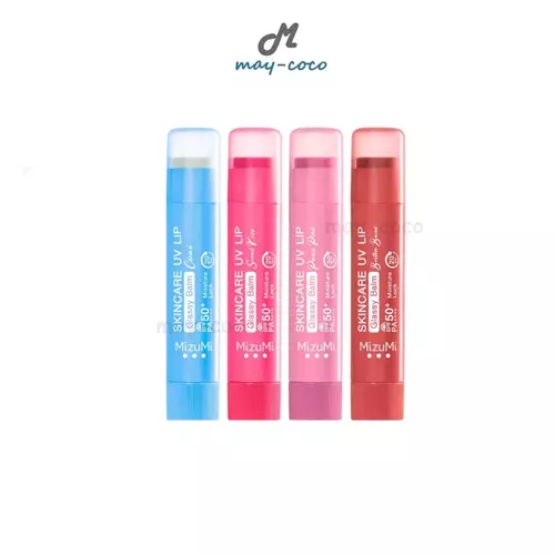 ลิป MizuMi Skincare UV Lip Glassy Balm SPF50+ PA++++ ลิปบาล์มกันแดด ลดปากคล้ำ ปากดูอมชมพู ชุ่มชื้นยาวนาน