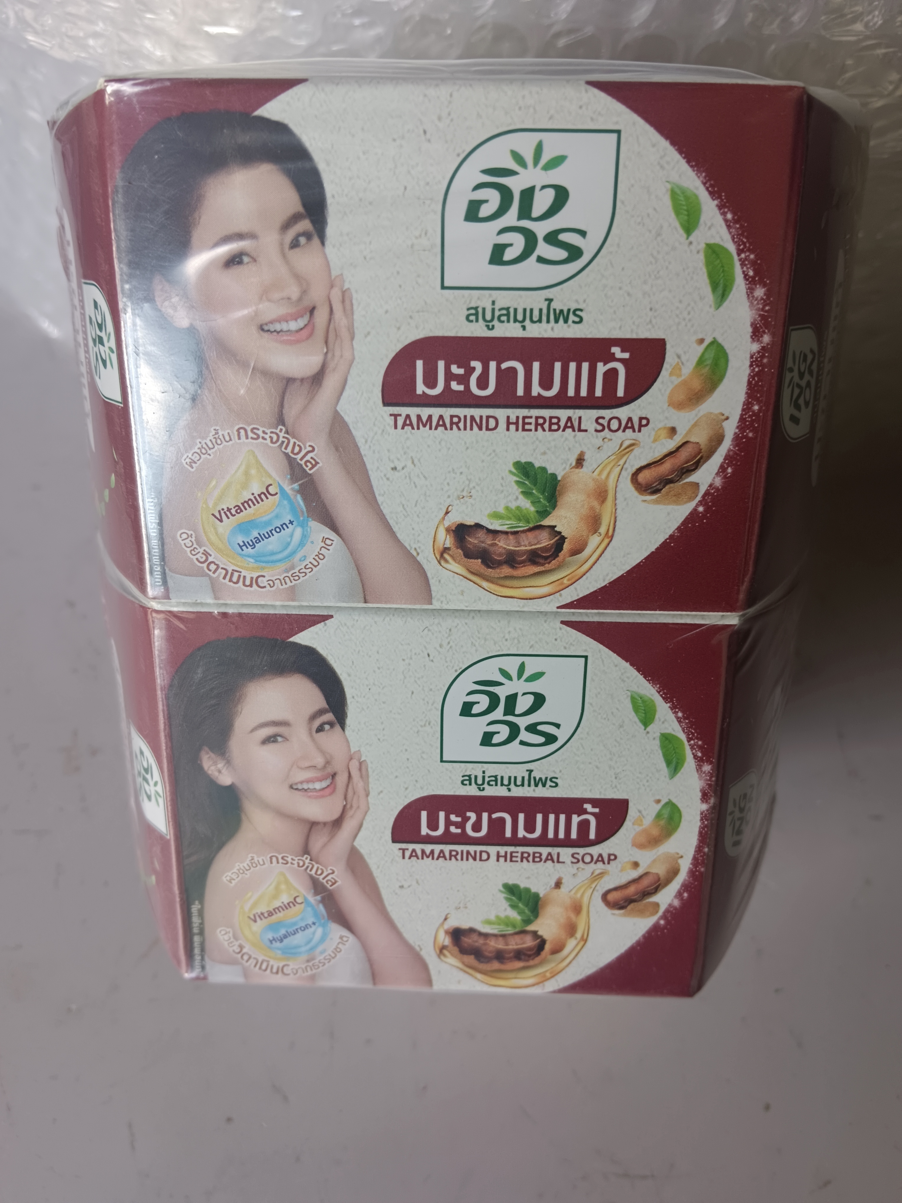 สบู่สมุนไพร อิงอร มะขามแท้ ขนาด 85 กรัม แพค 4 ก้อน เพื่อผิวกระจ่างใส
