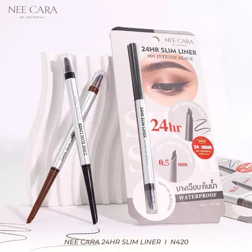 NEE CARA 24HR SLIM LINER N420 อายไลเนอร์ อินไลเนอร์ หัวแบน 0.5 MM.