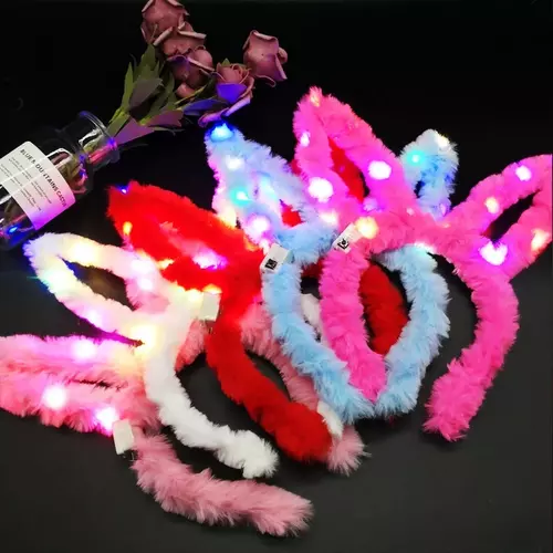 ที่คาดผมมีไฟ หูกระต่ายขนนุ่มใส่แล้วไม่เจ็บหัว  ที่คาดผม LED ใส่แล้วสวยมาก แถมถ่าน3ก้อน พร้อมใช้งาน