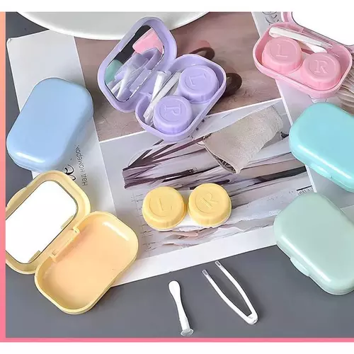 ตลับคอนแทคเลนส์ et 4 in 1 ตลับพาสเทลมน ตลับเซต ตลับ น่ารัก พร้อมอุปกรณ์