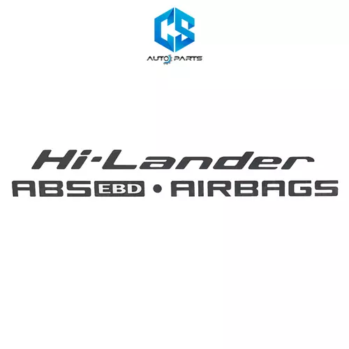สติ๊กเกอร์ Hi-Lander ABS EBD AIRBAGS (สีเทาเข้ม) - ISUZU D-MAX ปี07-11 (ติดฝาท้ายกระบะ)