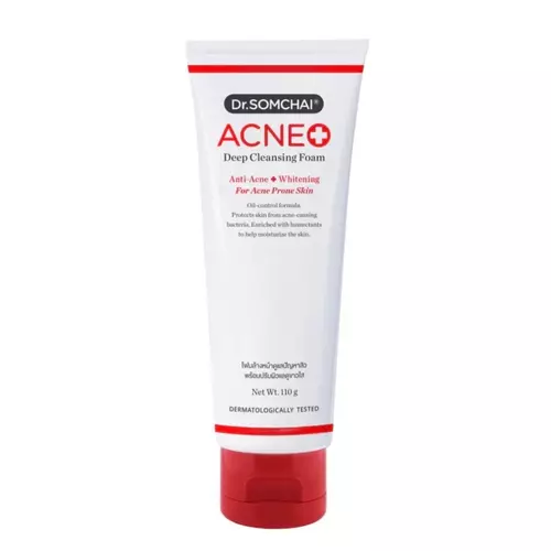 โฟมล้างหน้าสิว ดร.สมชาย Dr.Somchai Acne Deep Cleansing Foam Anti Acne+Whitening (ปริมาณ 110 กรัม)