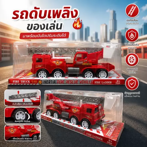 🚒🔥 รถดับเพลิงของเล่น 🚨🚧 ดีไซน์สมจริง เสริมสร้างจินตนาการและความสนุกให้กับเด็กๆ พลาสติกหนาทนทาน ปลอดภัยไร้สารพิษ ราคาถูกที่สุด!