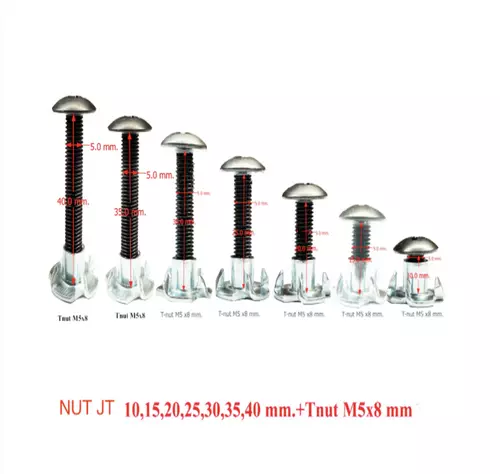 น๊อตดำ JMT(หัวร่ม)  M5x10,15,20,25,30,35,40,45,50 mm.+ทีนัทM5x8 mm.น๊อตยึดลำโพง สกรูดำ น๊อตยึดอุปกรณ์ หัวร่มแฉกดำ