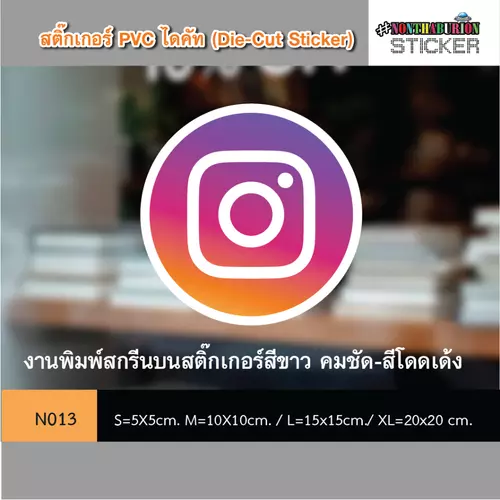  N013 สติ๊กเกอร์ชำระเงิน " สติ๊กเกอร์รูป ICON IG" งานพิมพ์สติกเกอร์ PVC