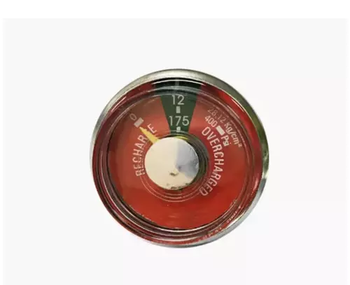 เกจ์วาล์วดับเพลิง(หน้าสีแดง)วัดแรงดัน 0-400psi / Pressure gauge ขนาด M10x1 จำนวน 1 ชิ้น