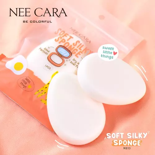 พัฟ NEECARA SOFT SILK SPONGE N213 พัฟฟองน้ำรูปไข่ เนื้อนุ่ม