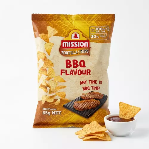 แป้งกรอบ นาโช่  Mission Tortillas Chips 65g BBQ พร้อมทาน
