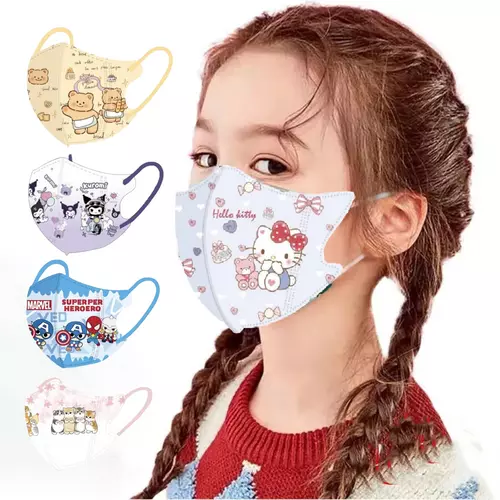 หน้ากากอนามัย แมส 3D​ เด็ก​ ลายการ์ตูน​ 4-12​ปี​ 1แพ็ค​มี​10​ชิ้น​ แมสเด็ก