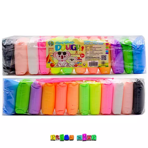ดินเบา 12 สี โทนสีอ่อน ขนาด 10 กรัม