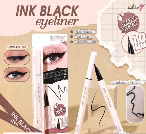 ASHLEY A-449 INK BLACK eyeliner waterproof1.0mm.อายไลเนอร์เนื้อดำสนิท กันน้ำ เขียนง่าย เส้นเล็ก