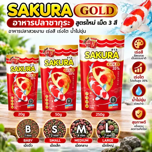 อาหารปลาซากุระ เม็ดจิ๋ว(B)  20g , 50g, 250g