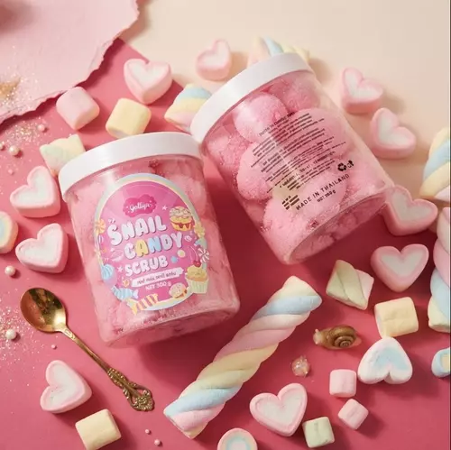 Jellys Snail Scrub Candy สครับเมือกหอยทาก สูตรสครับน้ำตาล 300g. 🐌