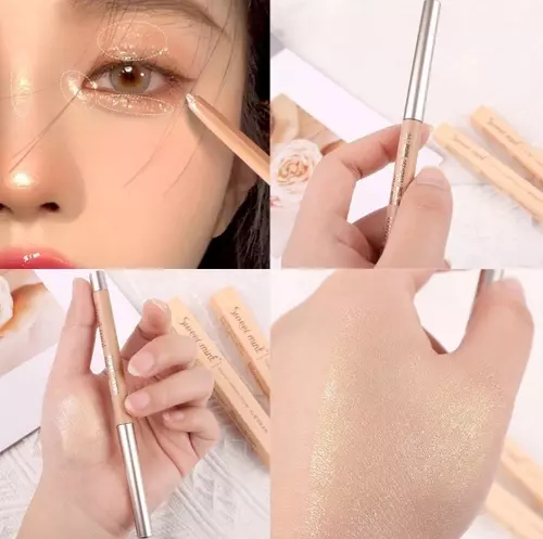 SWEET MINT CRYSTAL DOUBLE-ENDED DOLLY EYES PEN Sweet Mint ไฮไลท์ดวงตาแบบดินสอ เนื้อชิมเมอร์ แบบหมุน
