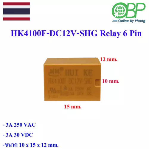รีเลย์ HK4100F-DC12V-SHG  6 pin