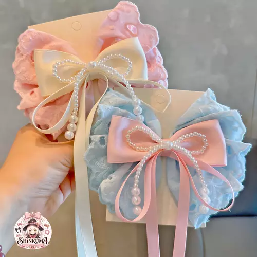 🎀โบว์เจ้าหญิง โบว์ลูกไม้ ตกแต่งลูกปัดมุก หวานๆ