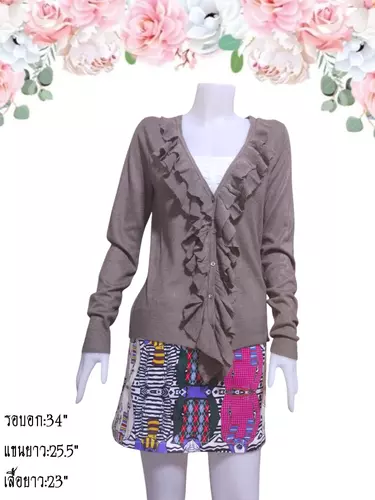 เสื้อไหมพรมมือสอง คาร์ดิแกน/เสื้อคลุมแขนยาวแฟชั่น/สเวตเตอร์
