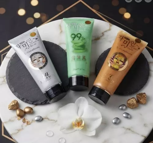24K ครีมมาส์กหน้า 3 สูตร Silver / Aloe Vera 99% / Gold Glutathione