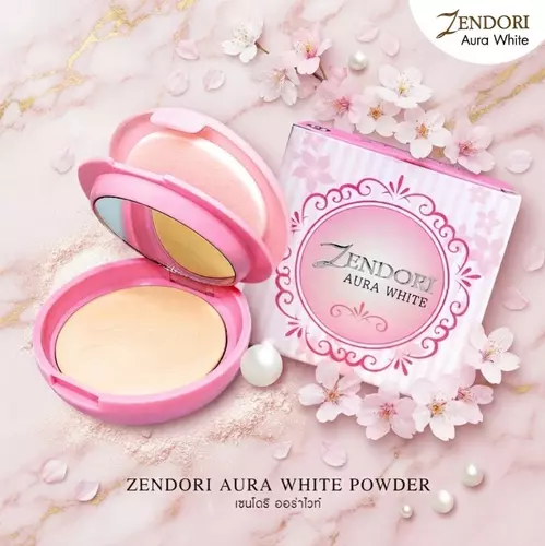 Zendori Aura White Powder (เซนโดริ ออร่า ไวท์) แป้งผสมรองพื้น ( ตลับชมพู )✨