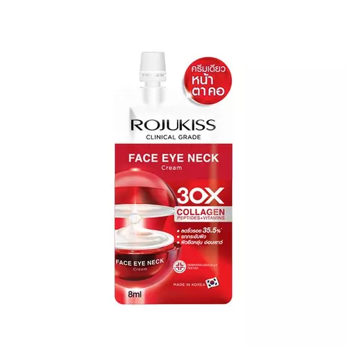 ครีมหน้า ตา คอ คอลลาเจน 30x Rojukiss Face Eye Neck Cream ( ซอง )