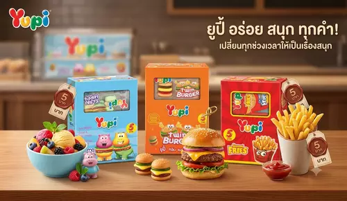 ขนมเยลลี่ยูปี้ Yupi Gummy 12 ชิ้น เซ็ตฟาสต์ฟู้ดจิ๋วสุดคิ้วท์ อร่อย สนุก ทุกคำ เคี้ยวเพลินไม่มีเบื่อ