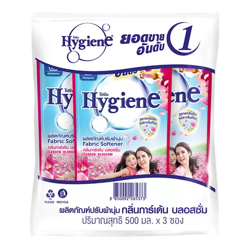 ไฮยีน น้ํายาปรับผ้านุ่ม บานเย็น 500 มล. x 3 225526