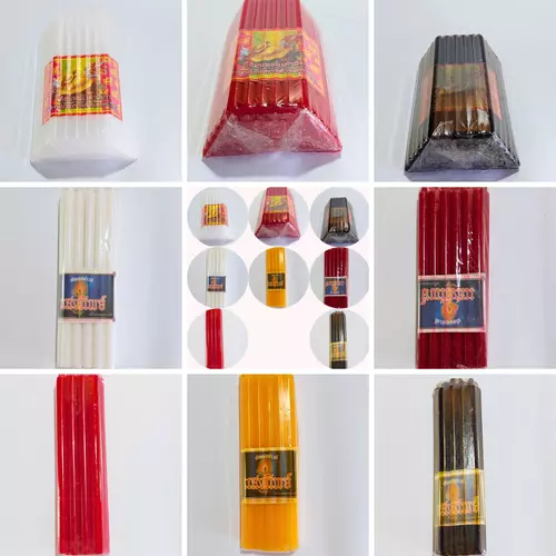 เทียนหนักบาท ตราเต่ามังกร สีขาว สีแดง สีเหลือง สีดำ ไหว้พระ ไหว้เจ้า เทียนบาท 1 บาท/เล่ม เทียน มงคล