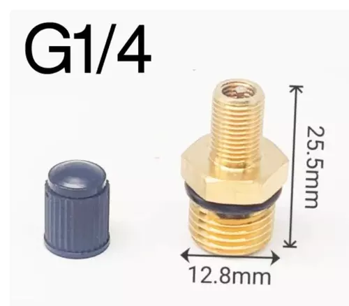 จุ๊บเติมลมมอไซค์ แบบเกลียว ขนาด G1/4" พร้อมโอริง