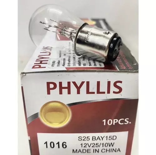 PHYLLIS แท้ หลอดไฟท้าย ไฟเบรค ไฟหรี่ 12V ขั้ว 2 จุด 2 ไส้ หลอดไฟเบรค หลอดไฟหรี่ หลอดไฟรถกระบะ ทุกรุ่น Car รถยนต์