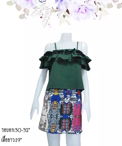เสื้อแขนสั้นแฟชั่นผู้หญิงมือสอง