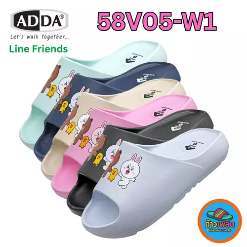 ADDA 58V05W1 รองเท้าแตะแบบสวมผู้หญิง Line Friend (ไซส์ 4-7)