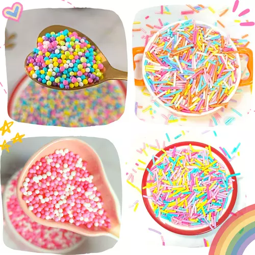 Sprinkle เม็ดน้ำตาลแต่งหน้าขนม ธีม Rainbow หลากสี น้ำหนัก 25 กรัม/Pack