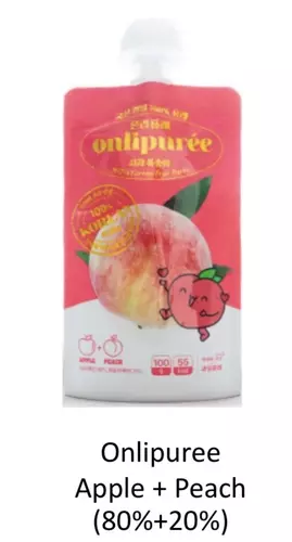 ออนลิ เพียวเร่ แอปเปิล พีช (แอปเปิลผสมพีชบด) Onli Puree Apple Peach 100 กรัม