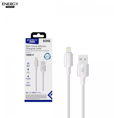 สายชาร์จ ชาร์จเร็ว 3.1A (USB to 8Pin) สายซิลิโคน แบบกลม ยี่ห้อ Energy สินค้าของแท้