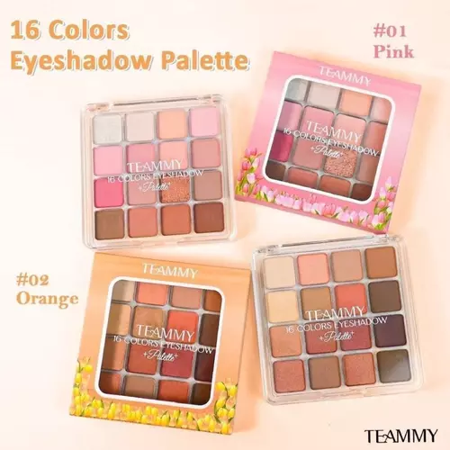 TEAMMY 16 COLORS PALETTE EYESHADOWมีทั้งแมทท์และชิมเมอร์ เม็ดสีแน่น เกลี่ยง่าย ติดทนนาน