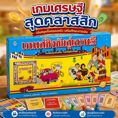 [พร้อมส่ง] เกมเศรษฐี รุ่นชิงชัยสู่เศรษฐี ชุดใหญ่ (กล่องยาว 40x22 cm) อุปกรณ์ครบชุด บ้าน คอนโด แบงค์เกม บอร์ดเกมกระดาน
