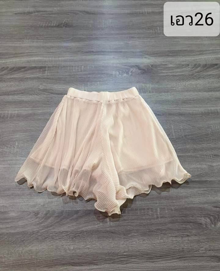 ส่งต่อ กางเกงขาสั้น Size S M ผ้าชีฟองเนื้อทราย สีชมพูโอรส