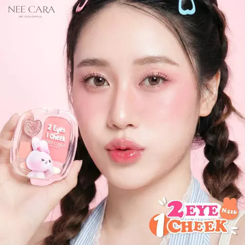 N416 NEE CARA 2EYE1 CHEEK นีคาร่า อายแชโดว์เนื้อแมตต์และซิมเมอร์ และ บลัชออน