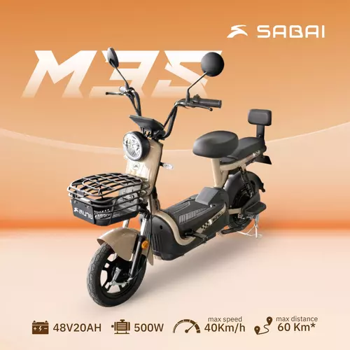 SABAI-M3S รถไฟฟ้า2ล้อ ไม่มีที่ปั่น เบาะสีดำ ผู้ใหญ่ใช้ได้ เด็กขี่ง่าย ขับนิ่ม ชาร์จเร็ว พร้อมรับประกัน