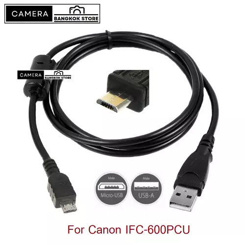 สายลิ้ง สายชาร์จกล้อง Canon EOS M50 M50ii  M6 G5x G7xii EOS 90D 850D  200dii sx740hs รหัส IFC-600PCU mirco usb