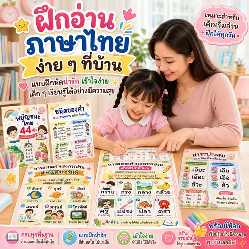 สรุปภาษาไทย ป.1–3 อ่านง่าย จำไว ใช้ทบทวนได้ทุกวัน