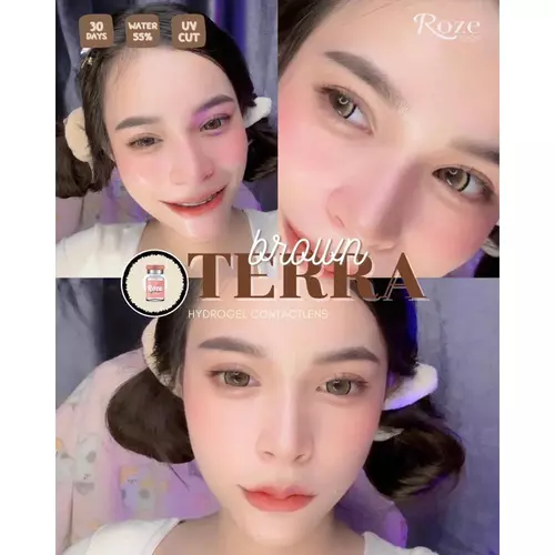 คอนแทคเลนส์ ไฮโดรเจล Roze Terra/Demi ค่าอมน้ำ55% ตาโต แถมตลับฟรี