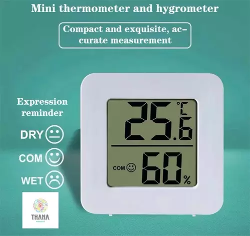 เครื่องวัดอุณหภูมิและความชื้นดิจิตอลในร่มจอLCD อ่านง่ายมองเห็นข้อมูลได้ชัดเจนThermomiterขนาดเล็ก